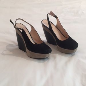 Suede platform shoes